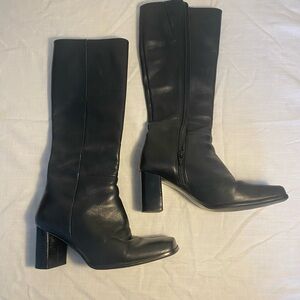 Nine West Robert Sono Black Heeled Leather Boots